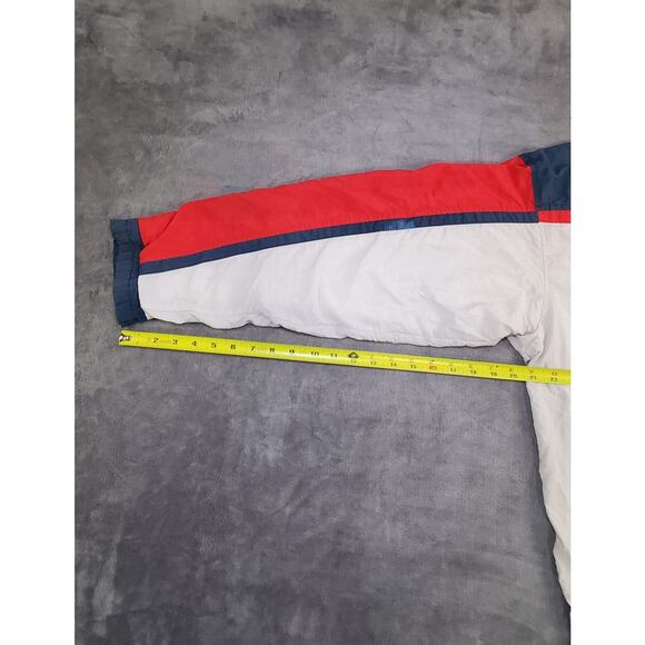 Vintage 80s-90s FILA Sz L White Blue Tracksuit Jacket Windbreaker Full Zip C23 - Picture 4 of 9